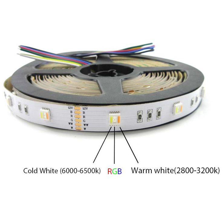 RGBCCT 5in1 5050 Color Changing LED Strip Lights - 12mm 12V LED Strip - 30LEDs/m